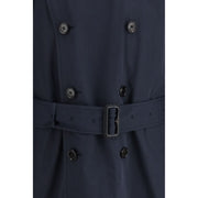 Burberry Blue Polyester Trench Coat