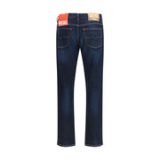Diesel Blue Cotton Relaxed Fit Jeans