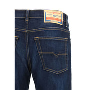 Diesel Blue Cotton Relaxed Fit Jeans