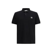 Stone Island Black Cotton Polo Shirt