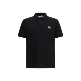 Stone Island Black Cotton Polo Shirt