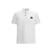 Stone Island White Cotton Polo Shirt