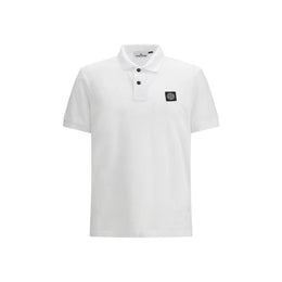Stone Island White Cotton Polo Shirt