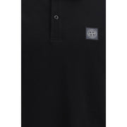 Stone Island Black Cotton Polo Shirt