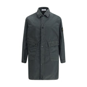 Stone Island Gray Polyester Coat