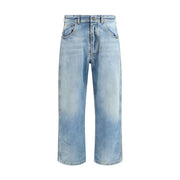 Margiela Light Blue Cotton Cropped Jeans