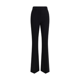 Max Mara Black Fleece Wool Flared Pants