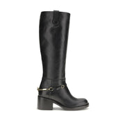 Chloé Black Calf Leather Bos Taurus Lace-Up Boots