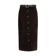 Self-Portrait Brown Lamb Ovis Aries Aries Midi Skirt