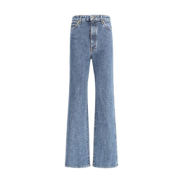 Khaite Blue Cotton Flared Jeans