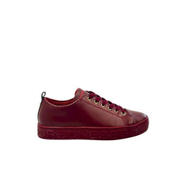 Borbonese Red Leather Women Sneaker with Platform Sole