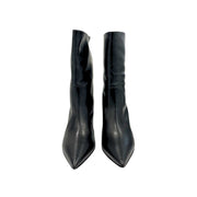 Borbonese Black Leather Women Boot with Stiletto Heel