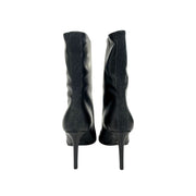 Borbonese Black Leather Women Boot with Stiletto Heel