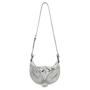 Versace Silver Lamb Leather Shoulder Bag