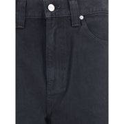 Khaite Black Cotton Straight-Leg Jeans