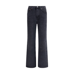 Agolde Black Recycled Cotton Straight-Leg Jeans
