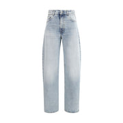 Haikure Light Blue Cotton Relaxed Fit Jeans