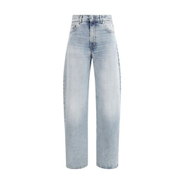 Haikure Light Blue Cotton Relaxed Fit Jeans
