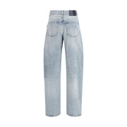 Haikure Light Blue Cotton Relaxed Fit Jeans