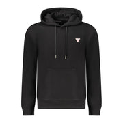 Guess Jeans Black Cotton Men Sweatshirt Slim Fit Hooded