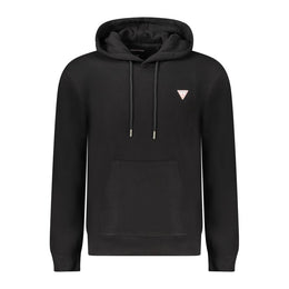 Guess Jeans Black Cotton Men Sweatshirt Slim Fit Hooded