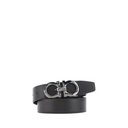 Ferragamo Black Calf Leather Bos Taurus Regular Belt
