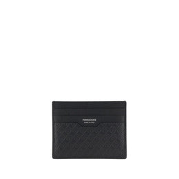 Ferragamo Black Calf Leather Bos Taurus Wallet