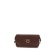 PINKO Brown Calf Leather Bos Taurus Shoulder Bag