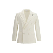 Lardini White Cotton Blazer