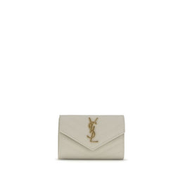Saint Laurent Cream Calf Leather Bos Taurus Wallet
