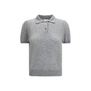 Allude Gray Cashmere Shortsleeve Shirt