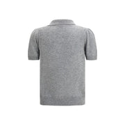 Allude Gray Cashmere Shortsleeve Shirt