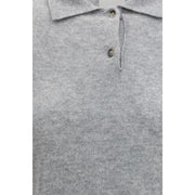 Allude Gray Cashmere Shortsleeve Shirt