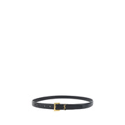 Saint Laurent Black Calf Leather Bos Taurus Thin Belt