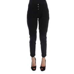 Costume National Black Cotton Cropped Jeans