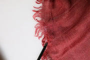 Dolce & Gabbana Red Cashmere Silk Fringe Wrap Foulard 200cm X 70cm Scarf