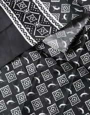 Dolce & Gabbana Black Gray Silk Bird Fringe Wrap Foulard 140cm X 23cm Scarf