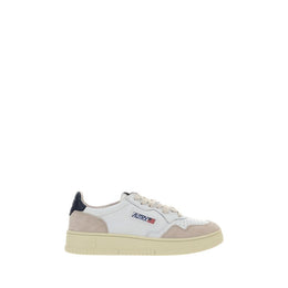 Autry White Calf Leather Bos Taurus Low Top Sneakers
