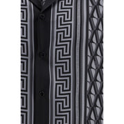 Versace Gray Silk Pattern Shirt