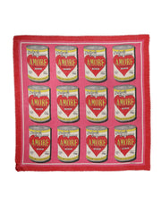 Dolce & Gabbana Pink DG Amore Print Neck Square Shawl 140cm x 135cm  Scarf