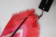 Dolce & Gabbana Pink DG Amore Print Neck Square Shawl 140cm x 140cm Scarf