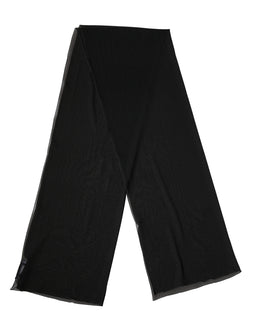 Dolce & Gabbana Black Silk Neck Wrap Shawl Stole 200cm x 64cm  Scarf