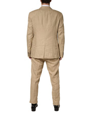 Dolce & Gabbana Beige TAORMINA Single Breasted Formal 2 Piece Suit