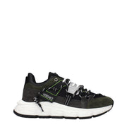 Versace Gray Leather Sneakers