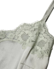 Dolce & Gabbana Light Green Floral Lace Lingerie Top Underwear