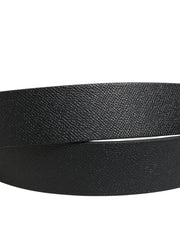 Dolce & Gabbana Black Calf Leather Silver Metal Buckle Belt