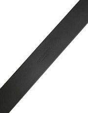 Dolce & Gabbana Black Calf Leather Silver Metal Buckle Belt