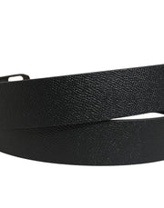 Dolce & Gabbana Black Calf Leather Gold Metal Buckle Belt