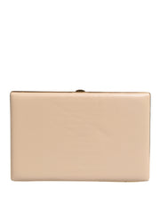 Dolce & Gabbana Beige Lambskin Leather Clutch Evening Women Purse Bag