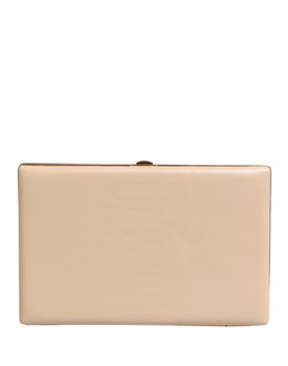 Dolce & Gabbana Beige Lambskin Leather Clutch Evening Women Purse Bag